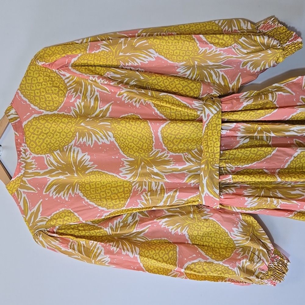 Boden Ava Tiered Maxi Dress In Pinapple Print Size 14 - Picture 14 of 16